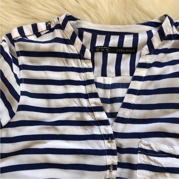 Zara Striped Sailor Blouse - Picture 4 of 6